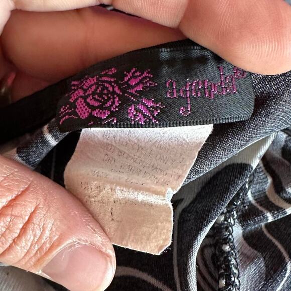 Womens Top Size Large Black Floral Esoteric Hippie Boho Whimisgoth Fairy Office - Picture 8 of 8